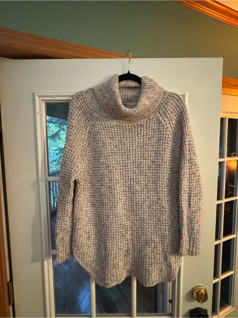 Free People Neutral Heather Turtleneck Sweater